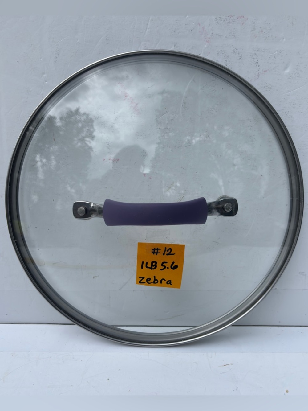 Rachael Ray Glass 9.25”ID 9.5” OD Pot Pan Replacement Lid Orange Rubber Handle